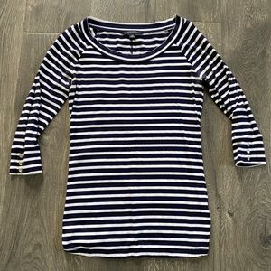Banana Republic French Marinière Tricot Navy Blue Striped Breton Shirt Top XS